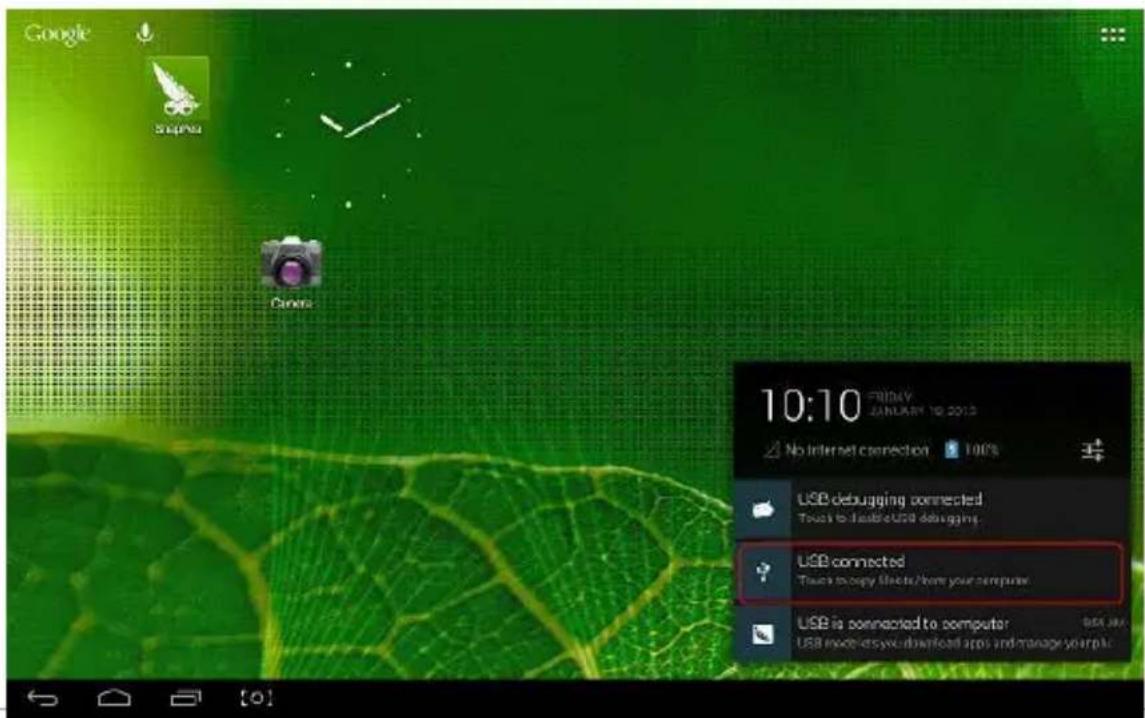 Google Step4 Google 10:10 F: JANUARY 10.2013 No internet connection 100% USB debugging connected Touch to double iOS debugging USB connected Touch to copy files to own your computer USB is connected to computer 95% July USB devices via download apps and manage your topic