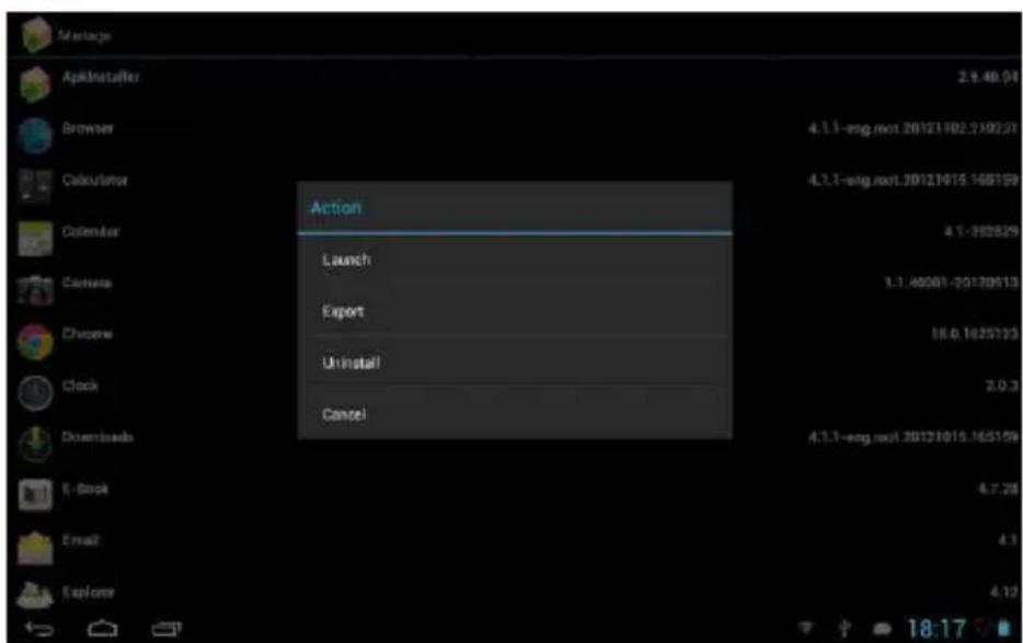 Manage Apkinsatifier 2.9.48.04 Browser 4.1.1-eng.noct.20121102.210021 Calculator 4.1.1-eng.noct.20121615.168159 Calculator 4.1-382829 Camera 1.1.40001-20170913 Chrome 18.0.1625723 Clock 2.0.3 Downloads 4.3.1-eng.noct.20121015.168159 E-Book 4.7.28 Email 4.1 Explorer 4.12