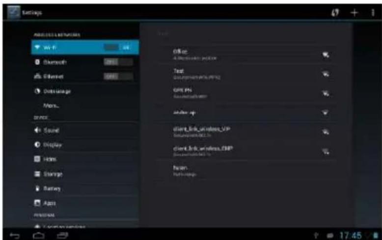 Settings ADDRESS NETWORKS WiFi Bluetooth Ethernet Data usage Mars... SPSS Sound Display Hims Storage Battery App PRESIDENT Office A Connection position Test GND/HTTP/FTP/PPG GRE PH GND/HTTP/FTP under up clientLink/software_UP GND/HTTP/FTP/PPG clientLink/software_FDP GND/HTTP/FTP/PPG huan Forth-Loop