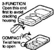 3-FUNCTION Open this end first to avoid cracking housing COMPACT Twist here to open