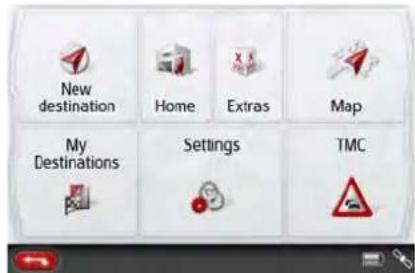 New destination Home Extras Map My Destinations Settings TMC