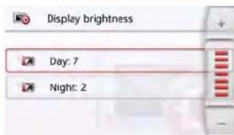 Display brightness Day: 7 Night: 2