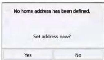 No home address has been defined. Set address now? Yes No