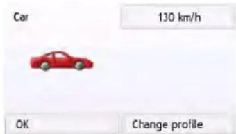 Car 130 km/h OK Change profile
