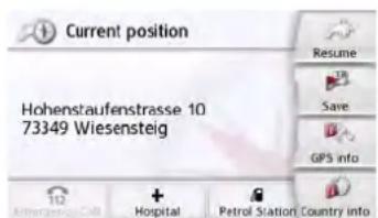 Current position Hohenstaufenstrasse 10 73349 Wiesensteig Resume Save GPS info Emergency Call Hospital Petrol Station Country info
