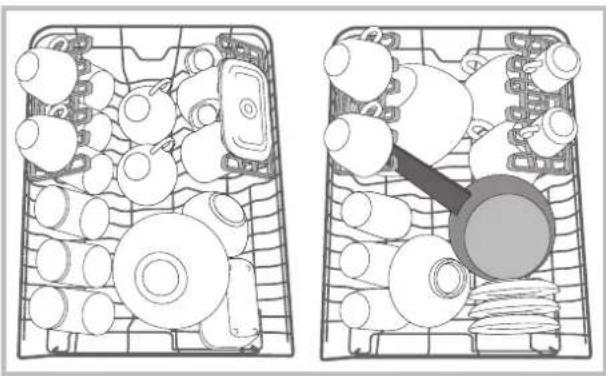 Two identical wireframe diagrams showing various mechanical components inside a container, with no visible text or symbols.