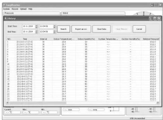 Length/Duration System Record Updated Help Pressure Wind & History Start Time: 10.6.2014 11.0k-51 Search Export activity Clear Data Clear Measure Cancel End Time: 10.6.2014 12.0k-51 NO. Time Interval Indoor Temperature... Indoor Humidity(%) Outdoor Temperature... Outdoor Humidity(%) Relative Pressure(°) 1 2013-8-15 17:27:42 X 28.6 S4 ... ... ... 2012.5 2 2013-8-15 17:37:42 X 28.7 S5 ... ... ... 2012.5 3 2013-8-16 18:27:42 X 28.8 S5 ... ... ... 2011.9 4 2013-8-16 19:57:42 X 28.8 S5 ... ... ... 2011.9 5 2013-8-16 20:27:42 X 28.9 S5 ... ... ... 2011.9 6 2013-8-16 21:57:42 X 29.0 S5 ... ... ... 2011.9 7 2013-8-16 22:57:42 X 29.0 S5 ... ... ... 2012.5 8 2013-8-16 23:57:42 X 29.0 S5 ... ... ... 2012.5 9 2013-8-16 24:57:42 X 29.0 S5 ... ... ... 2012.5 10 2013-8-16 25:57:42 X 29.0 S5 ... ... ... 2012.5 11 2013-8-16 26:57:42 X 29.7 S5 ... ... ... 2013.5 12 2013-8-16 27:57:42 X 29.6 S6 ... ... ... 2013.5 13 2013-8-16 28:57:42 X 29.8 S7 ... ... ... 2013.5 14 2013-8-16 29:57:42 X 29.4 S8 ... ... ... 2013.5 15 2013-8-16 30:57:42 X 29.3 S8 ... ... ... 2013.5 16 2013-8-16 31:57:42 X 29.7 S9 ... ... ... 2013.5 17 2013-8-16 32:57:42 X 29.8 S60 ... ... ... 2013.5 18 2013-8-16 33:57:42 X 29.6 S60 ... ... ... 2013.5 19 2013-8-16 34:57:42 X 29.3 S60 ... ... ... 2013.5 20 2013-8-16 35:57:42 X 29.3 S60 ... ... ... 2013.5 21 2013-8-16 36:57:42 X 29.4 S60 ... ... ... 2013.5 22 2013-8-16 37:57:42 X 29.7 S60 ... ... ... 2013.5 23 2013-8-16 38:57:42 X 29.8 S60 ... ... ... 2013.5 24 2013-8-16 39:57:42 X 29.9 S60 ... ... ... 2013.5 Current Max Min - mm - mm - % - % - % - % - % - % - % - % - % - % - % - % - % - % - % - % - % - % - % - % - % - % - % - % - % - % - % - % - % - % - % - % - % - % - % - % - % - % - % - % - % - % - % - % - % - % - % - % - % - % - %. < img src="box"> USS Unprotected