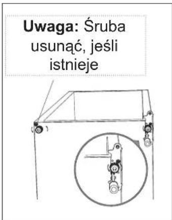 Uwaga: Śruba usunąć, jeśli istnieje