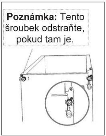 Poznámka: Tento šroubek odstraňte, pokud tam je.