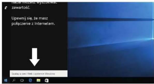 Hacal możesz wyszukiwać zawartość. Upewnij się, że masz połączenie z Internetem. Szuky w seci Web i systemie Windows