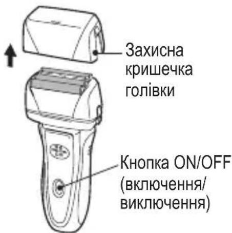 Захисна кришечка голівки Кнопка ON/OFF (включення/виключення)