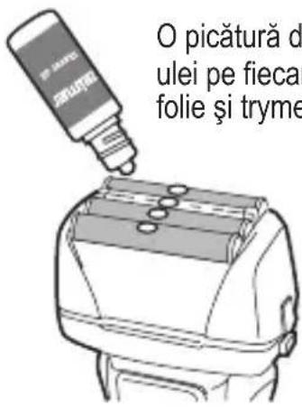 O picătură d ulei pe fiecar folie și tryme