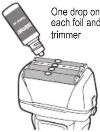 One drop on each foil and trimmer