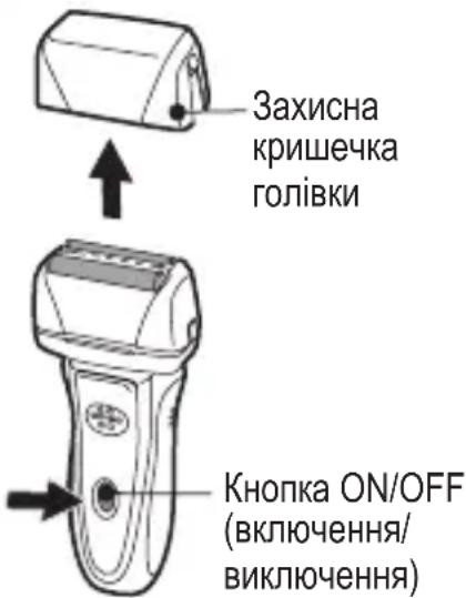 Захисна кришечка голівки Кнопка ON/OFF (включення/виключення)