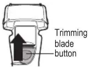 Trimming blade button
