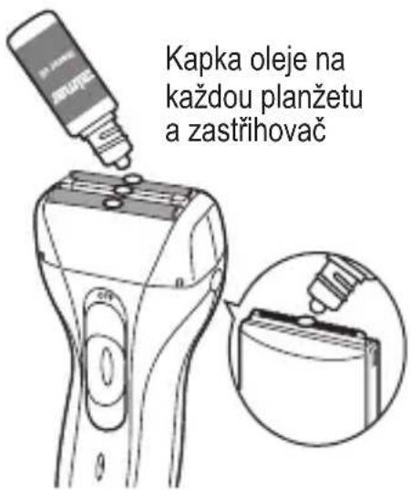 Kapka oleje na každou planžetu a zastřihovač
