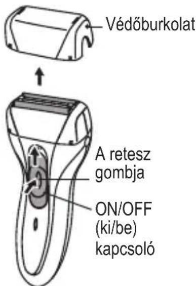 Védőburkolat A retesz gombja ON/OFF (ki/be) kapcsoló