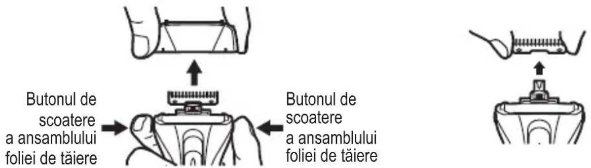 Butonul de scoatere a ansamblului foliei de tăiere Butonul de scoatere a ansamblului foliei de tăiere