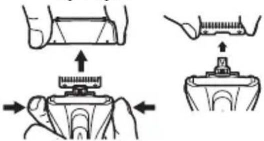 Diagram illustrating a mechanical assembly process with labeled steps and directional arrows indicating movement or force.