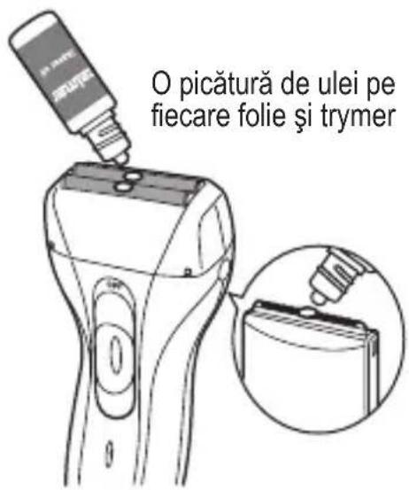 O picătură de ulei pe fiecare folie și trymer
