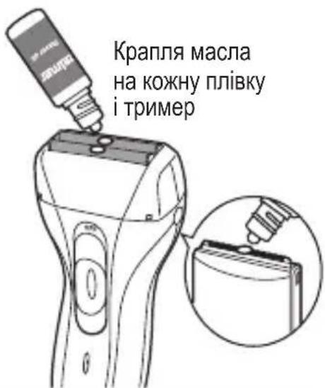 Крапля масла на кожну плівку і тример