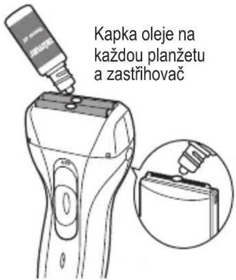 Kapka oleje na každou planžetu a zastřihovač