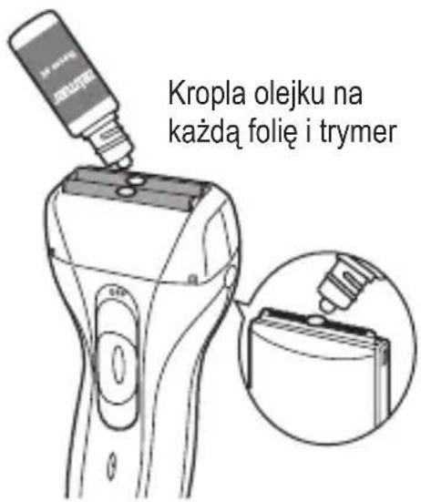 Kropla olejku na każda folię i trymer