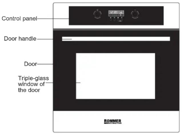 Control panel Door handle Door Triple-glass window of the door ROMMER