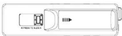Top-down schematic of a device with a button and indicator lights (no text or symbols).