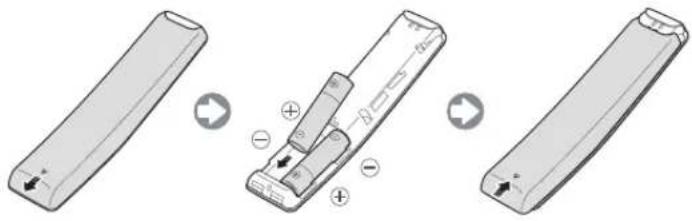 SAMSUNG UE55MU6102KXXH - Vložení baterií do dálkového ovladače Samsung Smart Remote - 1
