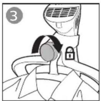 Illustration of a car air conditioner with a lock and belt, no text or symbols present