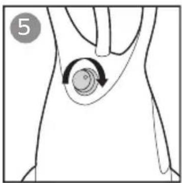 Anatomical diagram of a human torso showing a circular massage motion around the waist area (no text or labels)