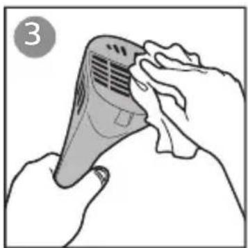 Illustration of hands using a handheld device to clean or wear a surface (no text or symbols visible)