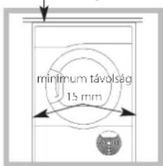 minimum távolság 15 mm