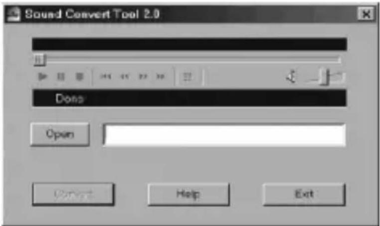 Sound Convert Tool 2.0 Done Open Cancel Help Exit