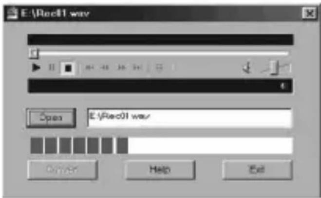E:\Rec01.wav Open E:\Rec01.wav Enter Help Edit