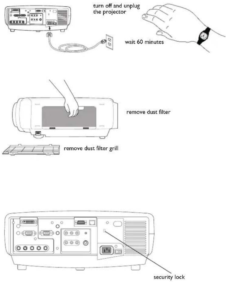 INFOCUS LP850 - Using the security lock - 1