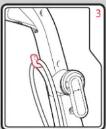 Technical diagram showing a mechanical component with labeled parts and a red pin indicating a specific part.