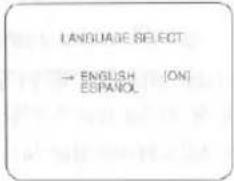 LANGUAGE SELECT → ENGLISH [ON] ESPAÑOL