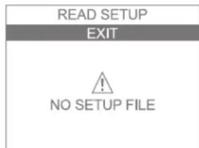 READ SETUP EXIT NO SETUP FILE