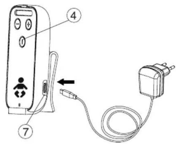 Diagram of a remote control device with labeled parts including a switch, cable, and plug
