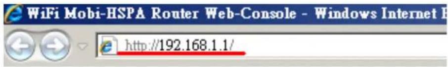 WiFi Mobi-HSPA Router Web-Console - Windows Internet H http://192.168.1.1/