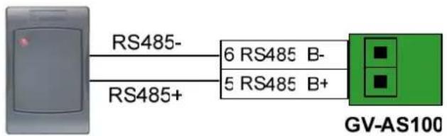 RS485- RS485+ 6 RS485 B- 5 RS485 B+ GV-AS100
