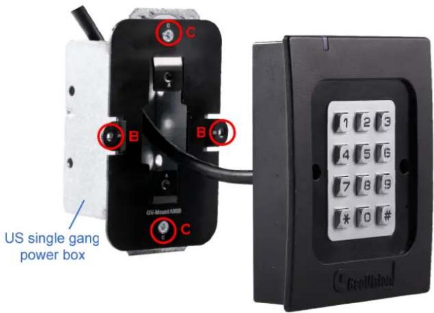 US single gang power box GV-Mount A800 C B C