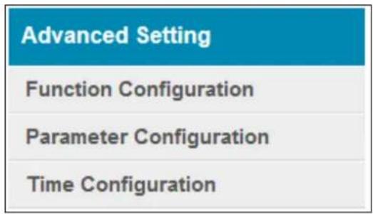 Advanced Setting Function Configuration Parameter Configuration Time Configuration