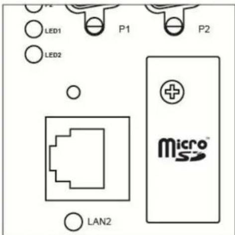 LED1 P1 P2 LED2 LAN2 Micro