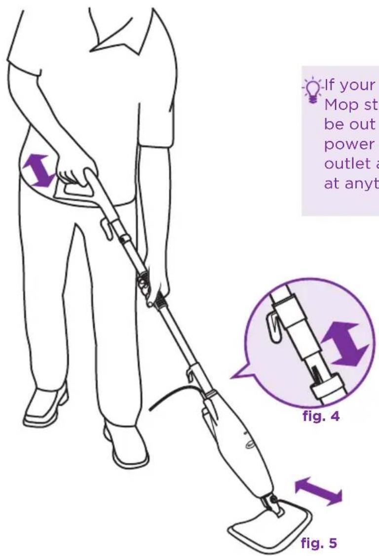 If your Mop st be out power outlet a at anyt fig. 4 fig. 5