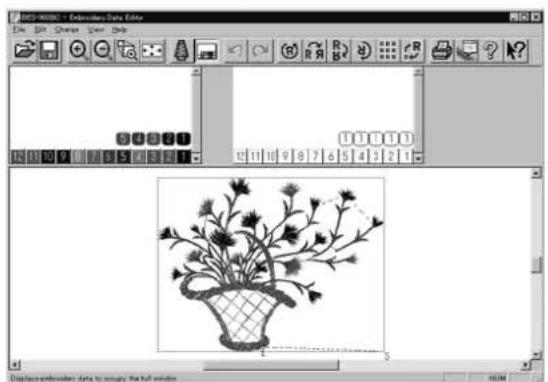 MOS-40001 - Embroiders Data Editor File Edit View Insert Tools Help 12 11 10 9 8 7 6 5 4 3 2 1 12 11 10 9 8 7 6 5 4 3 2 1 Displacement: Embroiders data to minimize the Full Window HLM