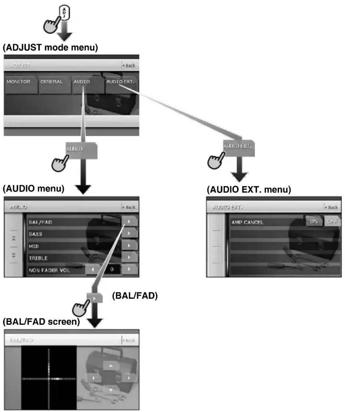 CLARION MAX678RVD - Adjusting audio feature settings - 1