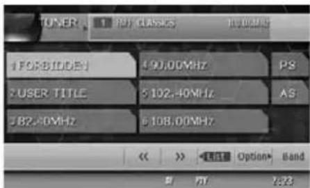 TUNER 1 PS CLASSES 1 FORBIDDEN 90.00MHz PS 2 USER TITLE $102.40MHz AS $82.40MHz $108.00MHz << >> < img Option Band FV 2:23